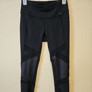 Calia‎ by Carrie Underwood Women's Mid Rise Mesh Panel Black Leggings Size S